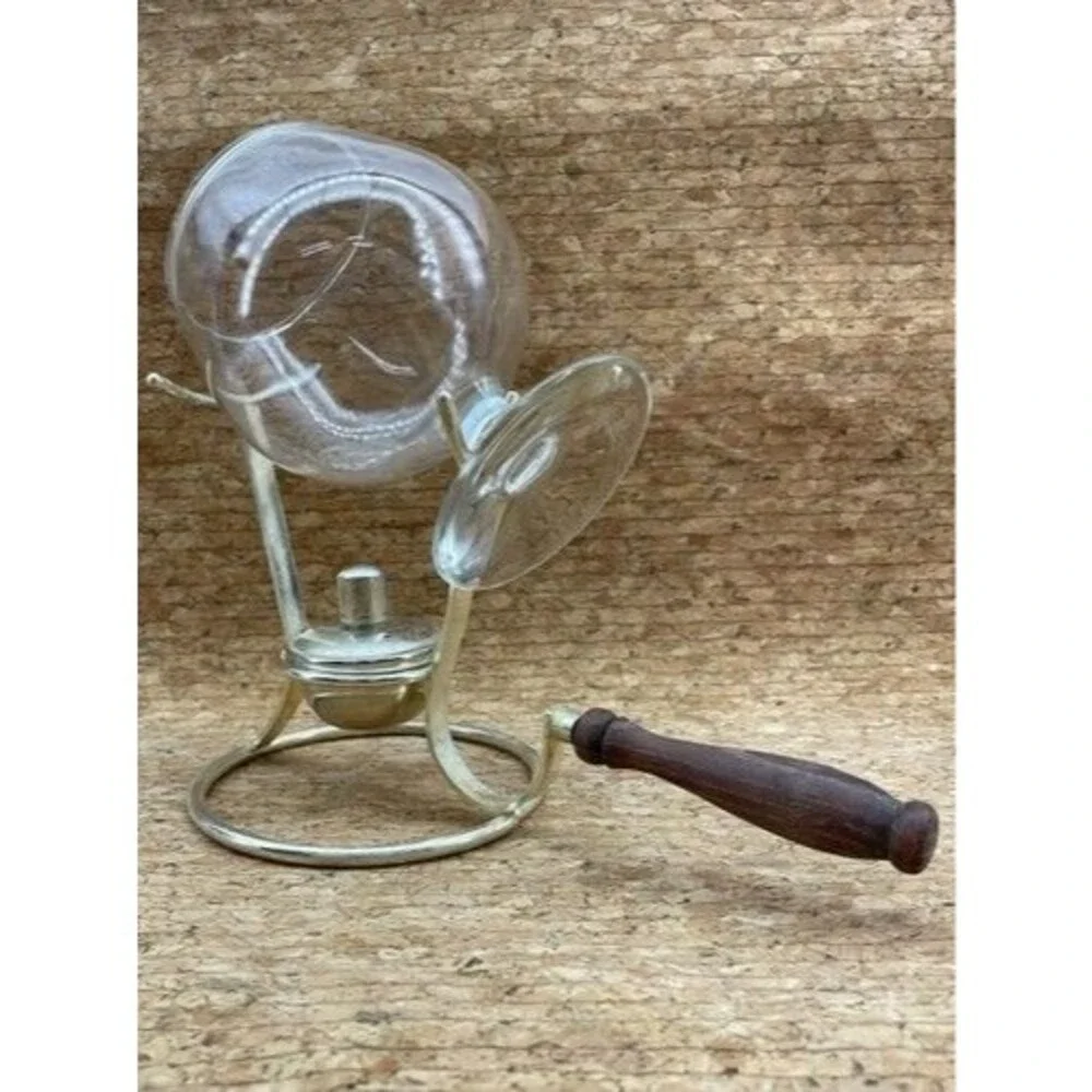 Silverplated Brandy Cognac Warmer Snifter Glass Holder Stand Tabletop Barware